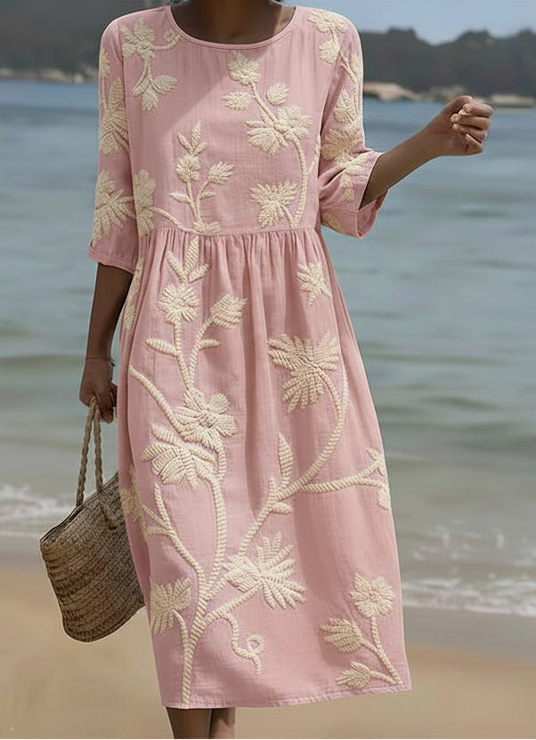 Lola - Flor de seda: Vestido Midi con Estampado Floral