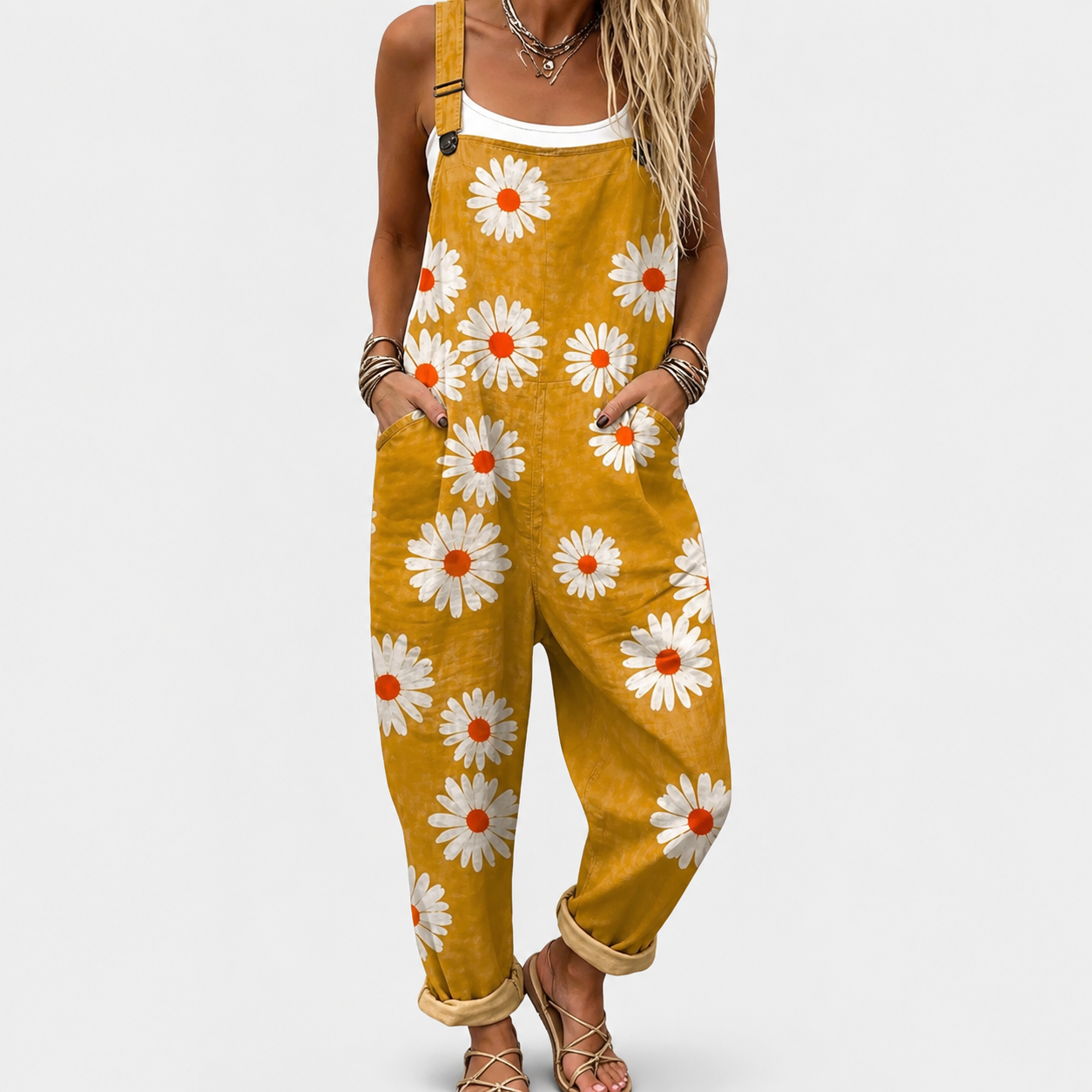 Margarita - Mono con estampado de girasoles