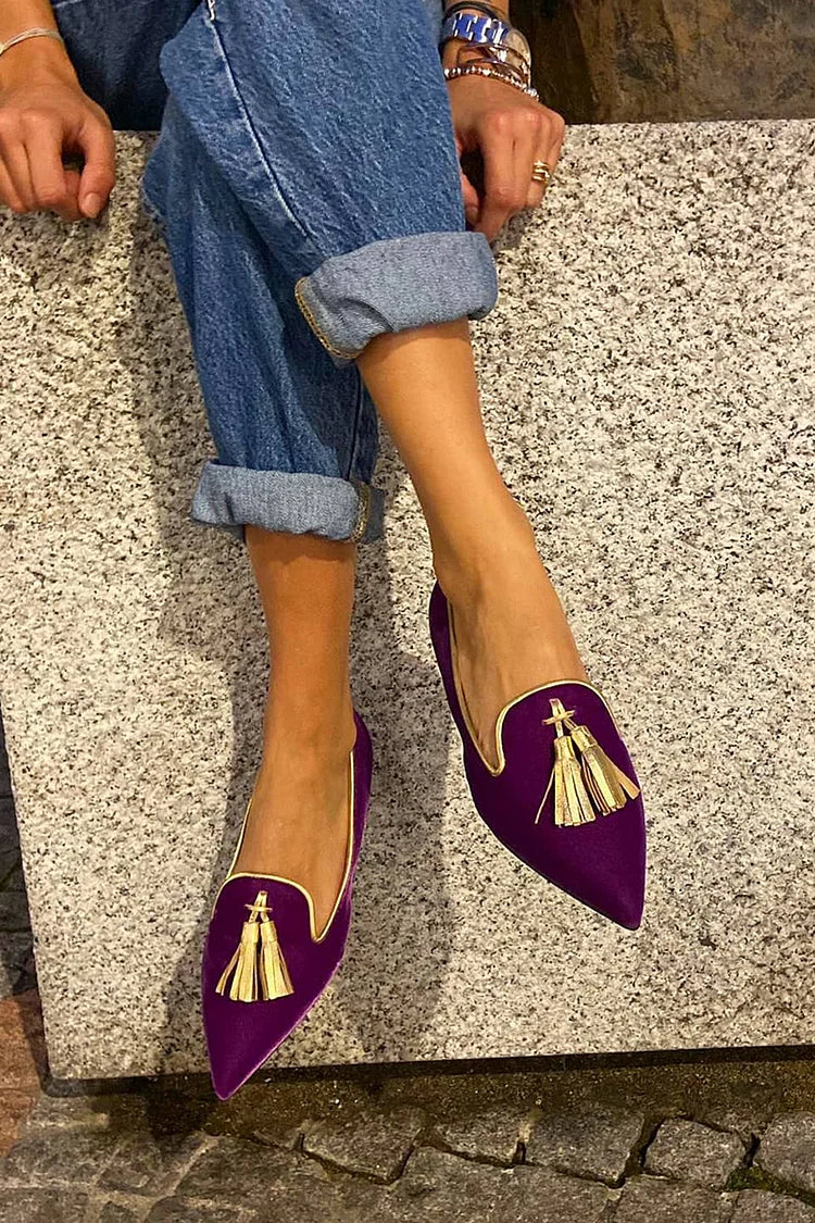 Paula - Sofisticados Mocasines Boho con Flecos 