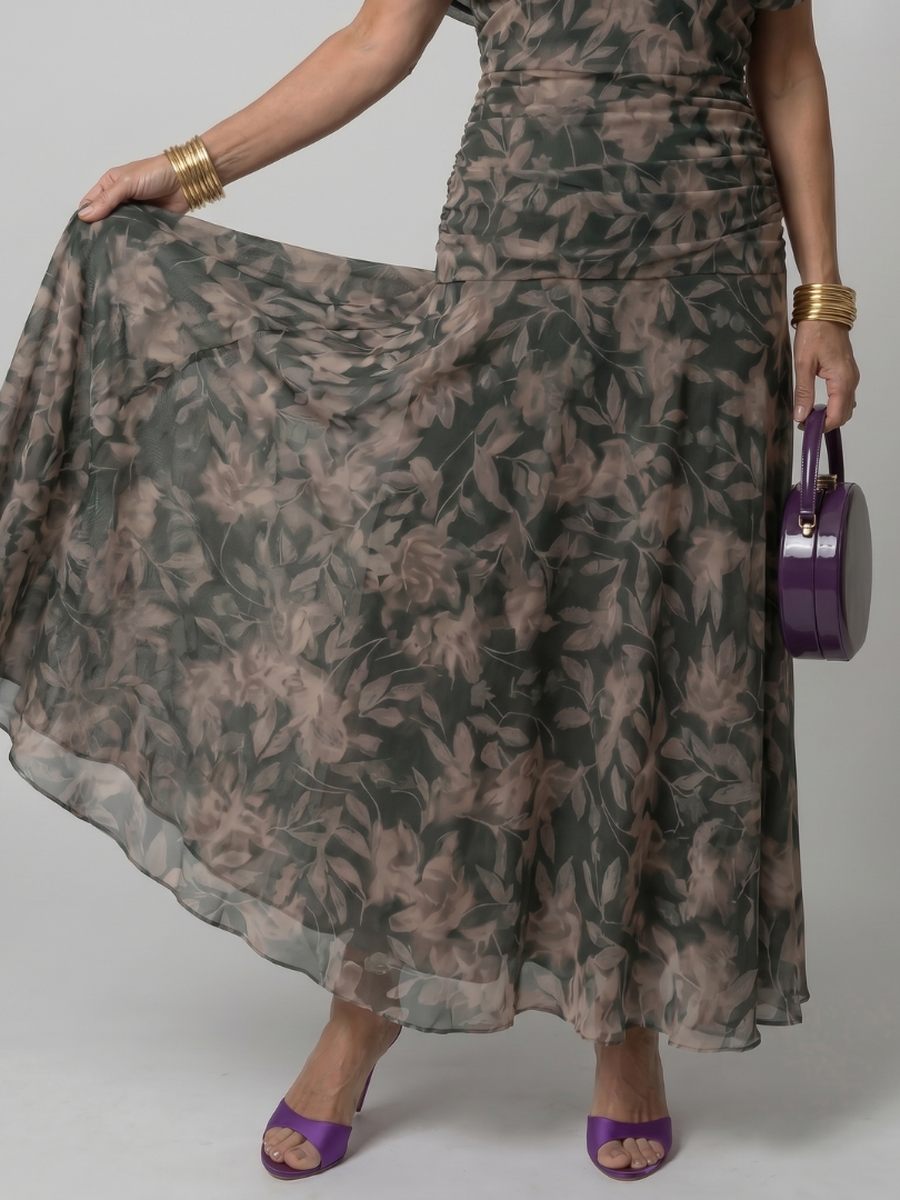Karen - Falda Midi Escote en los Hombros  | Abito Midi Off Shoulder.