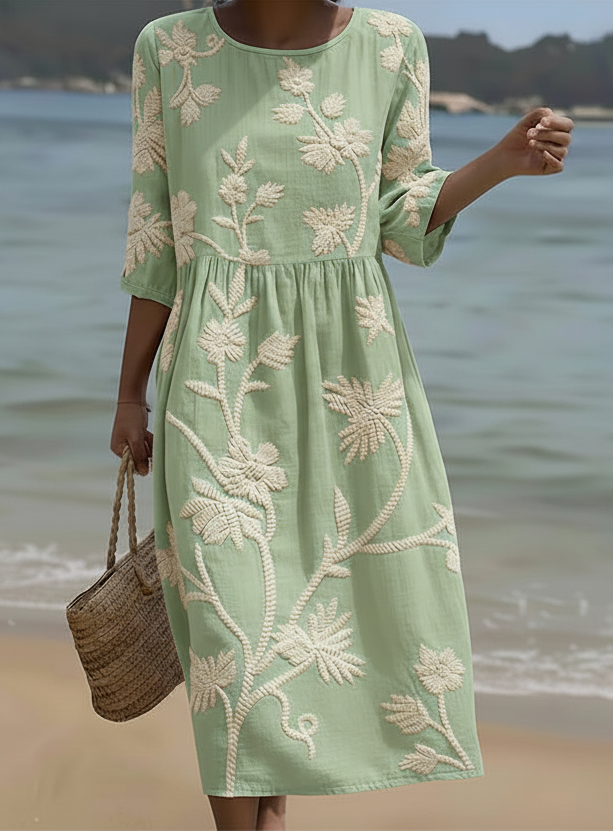Rocio | Vestido Midi con Estampado Floral - Elegancia Primaveral