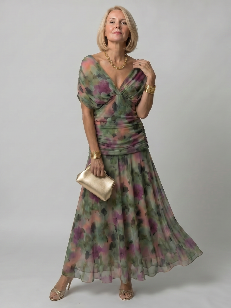 Karen - Falda Midi Escote en los Hombros  | Abito Midi Off Shoulder.