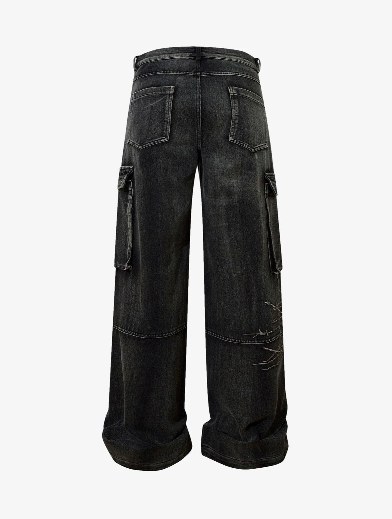 Pantalón Cargo Denim Negro Wide Fit