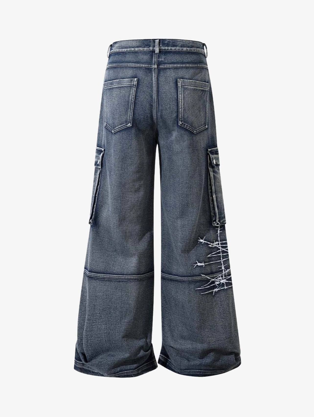 Pantalón Cargo Denim Negro Wide Fit