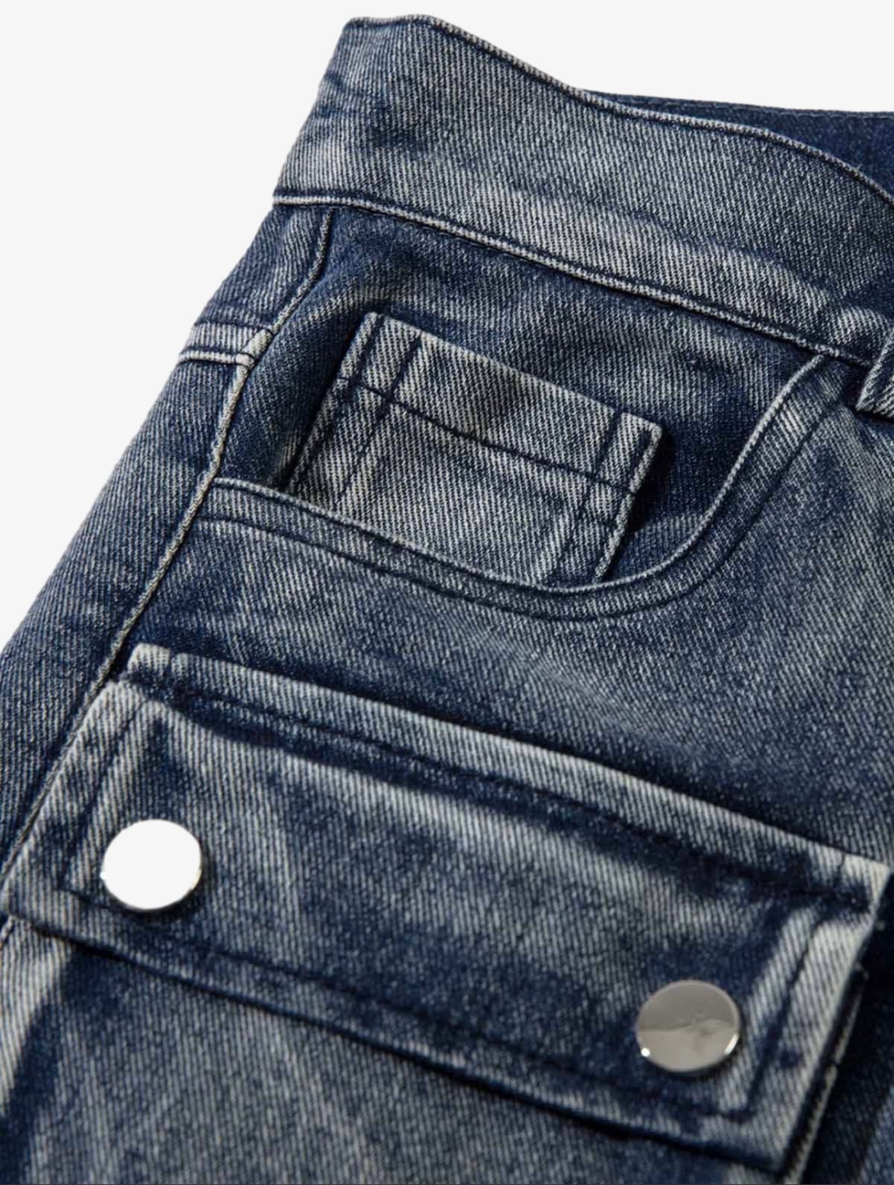 Pantalón Cargo Denim Negro Wide Fit