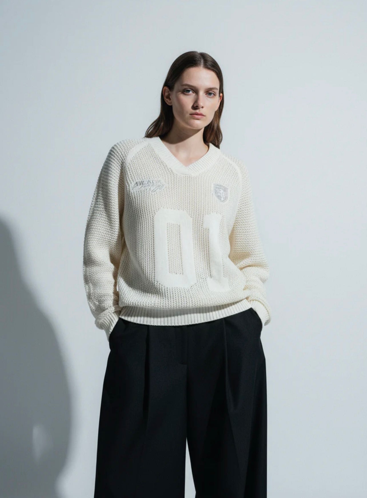 Jersey de punto Vintage de manga larga