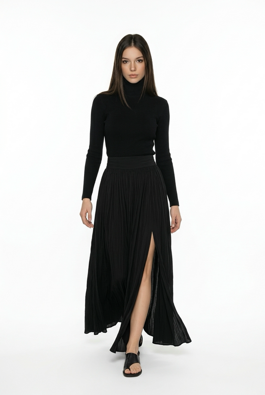 Vestido Largo Plisado Elegante