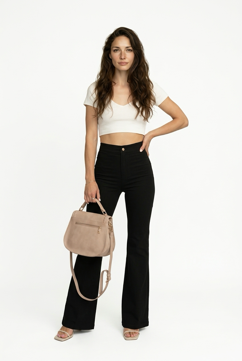 Pantalon Vaquero ancho con cintura alta