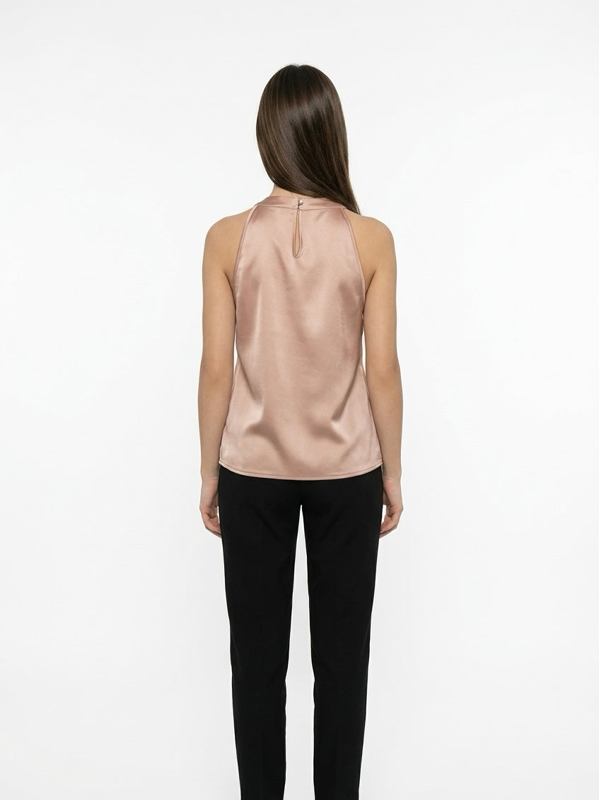 Isabela | Top Halter Drapeado Mujer | Con Lazo en el Cuello y Caída Suelta
