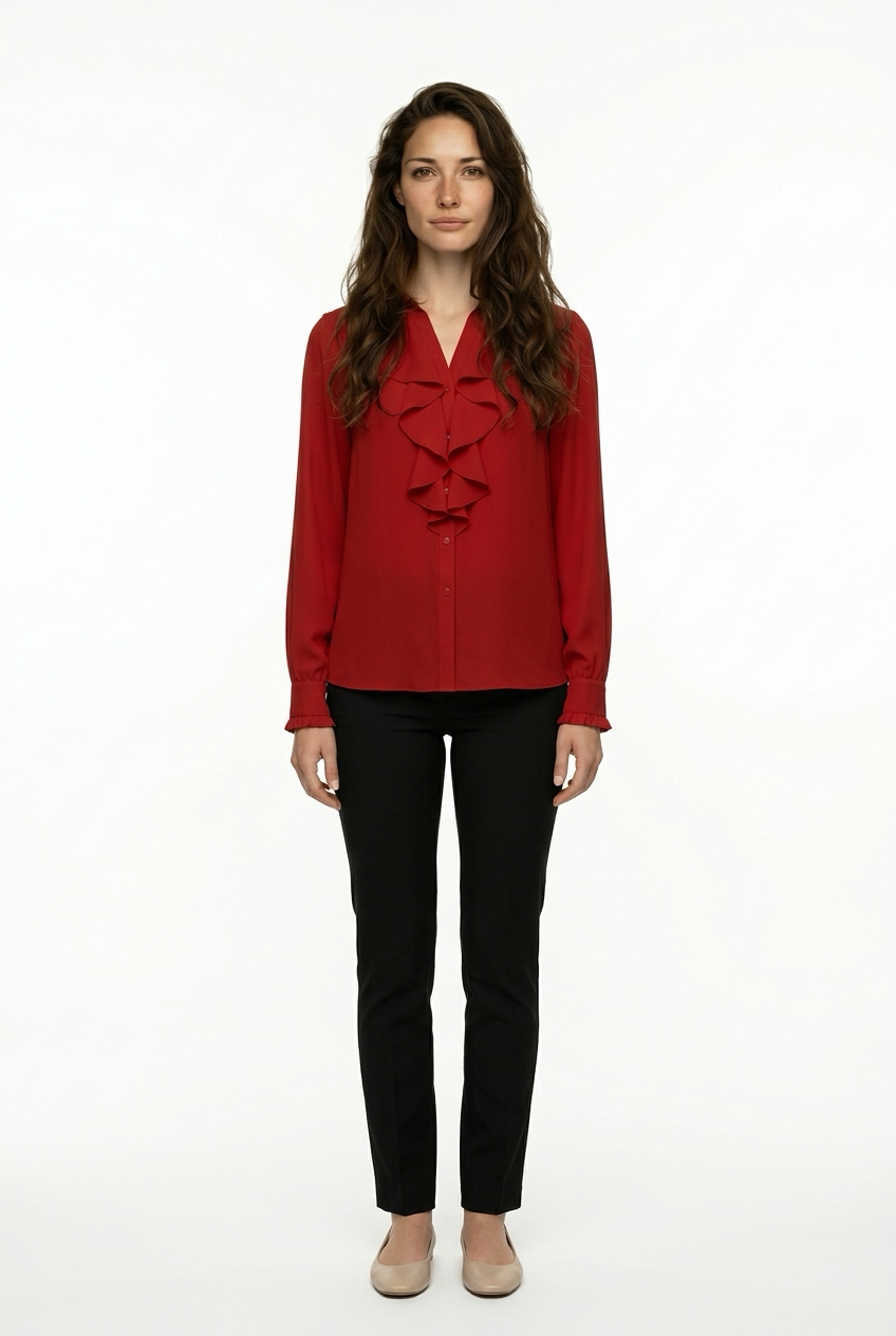 Sophia | Blusa con Volantes Mujer | Gola y Manga Larga