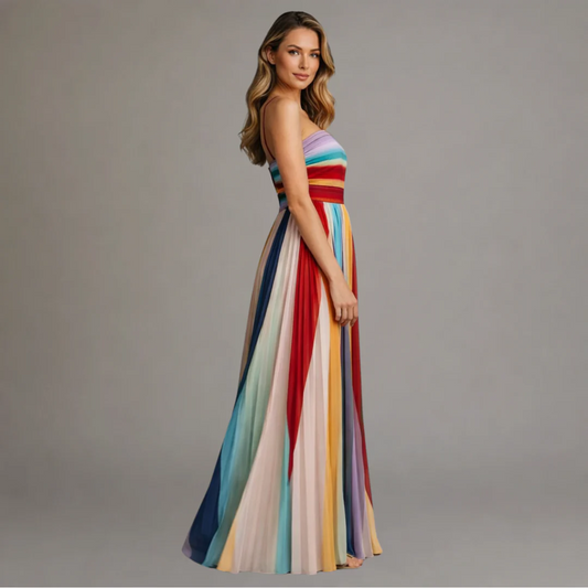 Vestido largo casual de colores