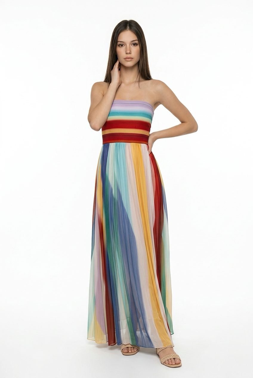 Vestido largo casual de colores