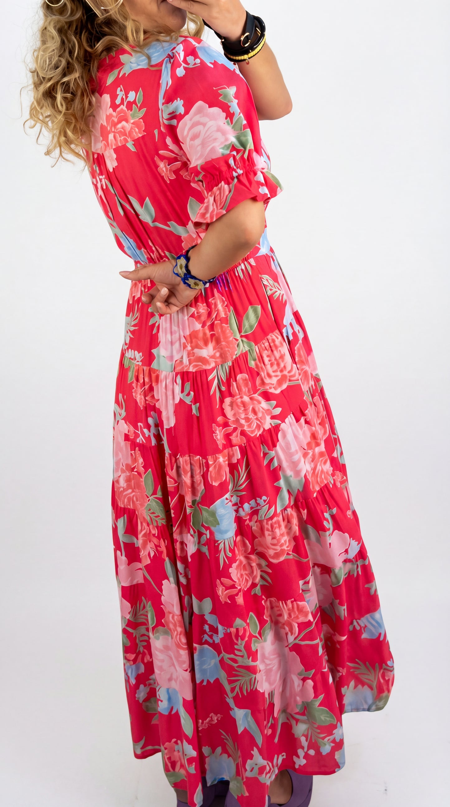 Minelda | Elegante vestido floral con escote en V