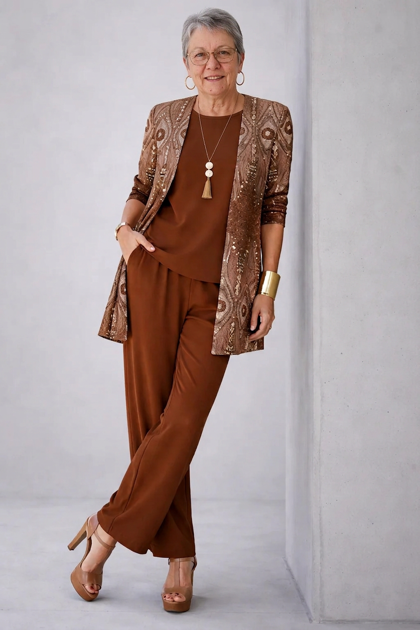 Conjunto de Tres Piezas Estilo Glenna: Elegancia en Todo Momento