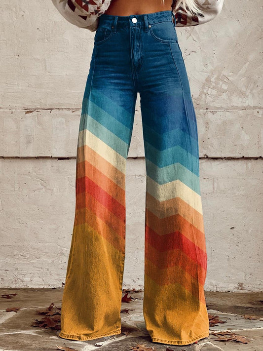Zig Zag Elegante: Pantalones Retro Léa