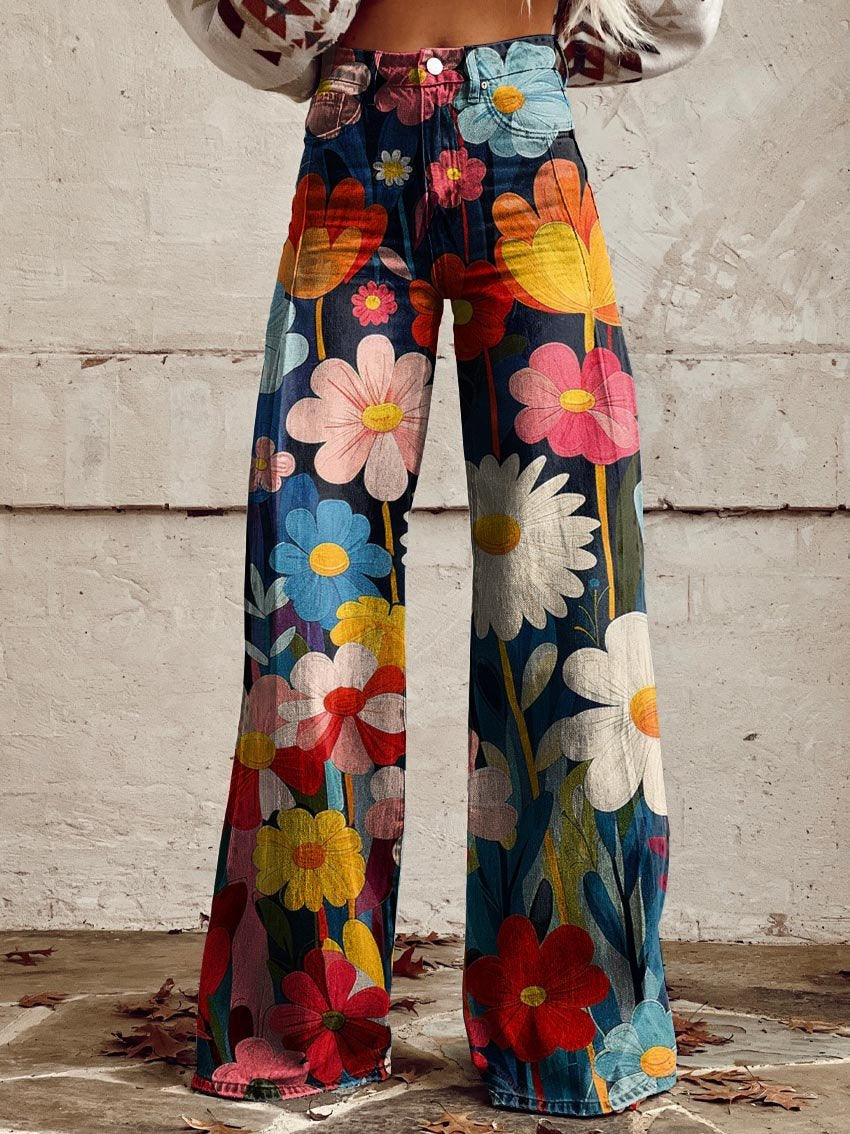 Lina - Pantalones Anchos flor de Verano 