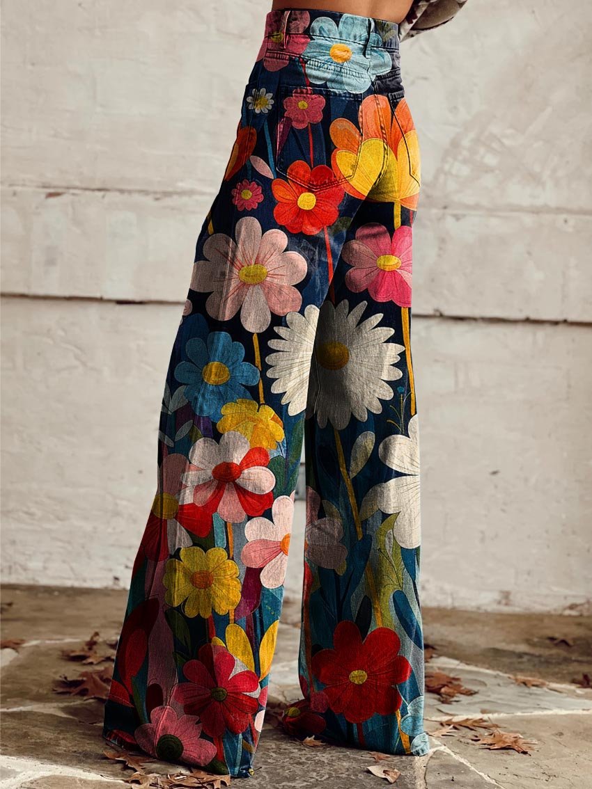 Lina - Pantalones Anchos flor de Verano 